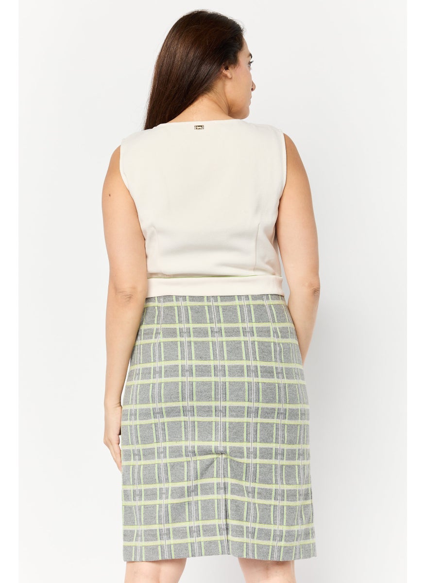 Harmont & Blaine - Women Checkered Sheath Dress, Multicolor - Image 1