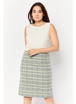 Women Checkered Sheath Dress, Multicolor
