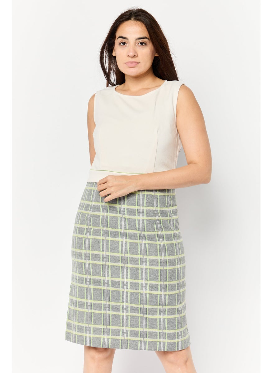 Harmont & Blaine - Women Checkered Sheath Dress, Multicolor - Image 1