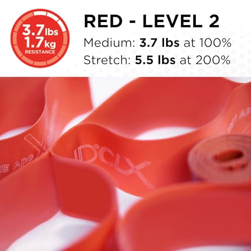 TheraBand Non-Latex CLX Consecutive Resistance Band Loops, Individual 5 Foot Pre-Cut, 9 Loops, Red, Medium, Beginner Level 3 - Image 3