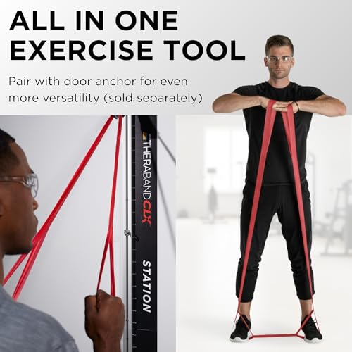 TheraBand Non-Latex CLX Consecutive Resistance Band Loops, Individual 5 Foot Pre-Cut, 9 Loops, Red, Medium, Beginner Level 3 - Image 5