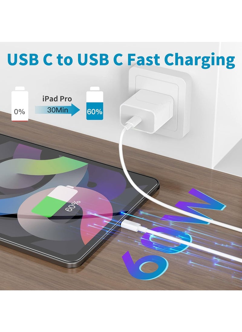 JSBazar - USB Type-C to Type-C Data & Charging Cable - USB C-C Fast Charger Cord for MacBook Pro 16 15 14 13 inch for MacBook Air MacBook 12 - Image 1