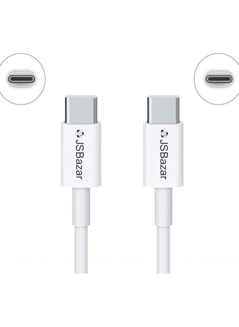 JSBazar - USB Type-C to Type-C Data & Charging Cable - USB C-C Fast Charger Cord for MacBook Pro 16 15 14 13 inch for MacBook Air MacBook 12 - Image 1