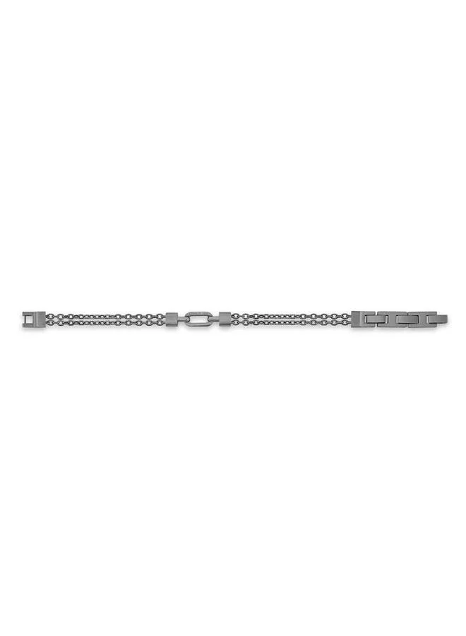 CERRUTI 1881 Tommaso Double Chain Gunmetal Stainless Steel Bracelet for Men 180mm