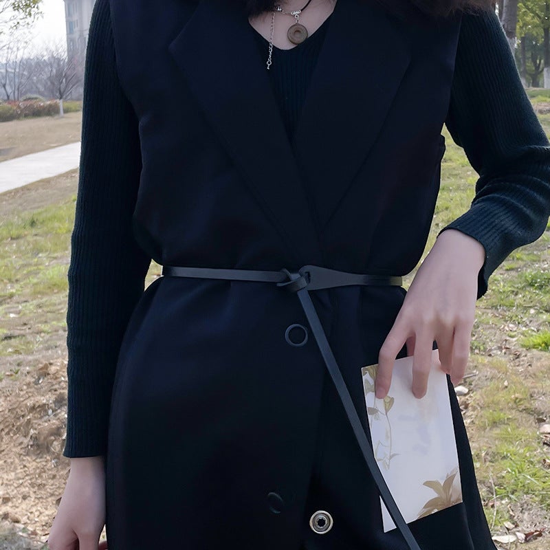 Womens Simple Belt for Dresses, Coats, Shirts A171 Black
