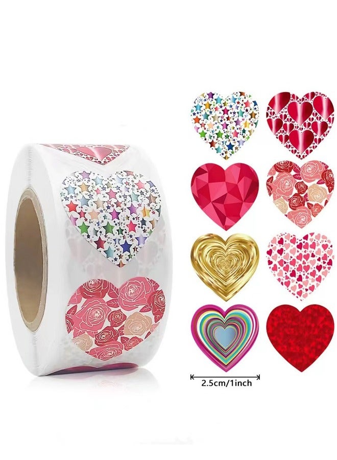 Generic 500-piece Thank You Heart Shape Stickers Decoration Gift Self-Adhesive Stickers Labels  - Image 1