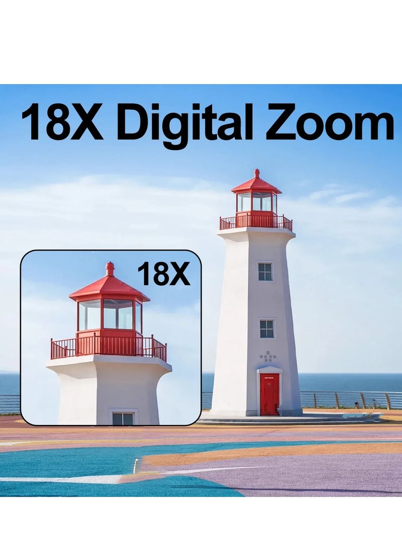 Generic - 64MP Digital Camera, 4K Digital Camera for Photography Video, 4K vlog camera with 64GB micro SD for YouTube with 3-inch flip screen, 18x digital zoom digital camera as a gift, Travel Camera - Image 1