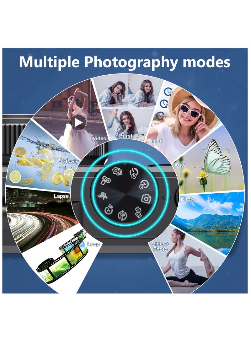 Generic - 64MP Digital Camera, 4K Digital Camera for Photography Video, 4K vlog camera with 64GB micro SD for YouTube with 3-inch flip screen, 18x digital zoom digital camera as a gift, Travel Camera - Image 1