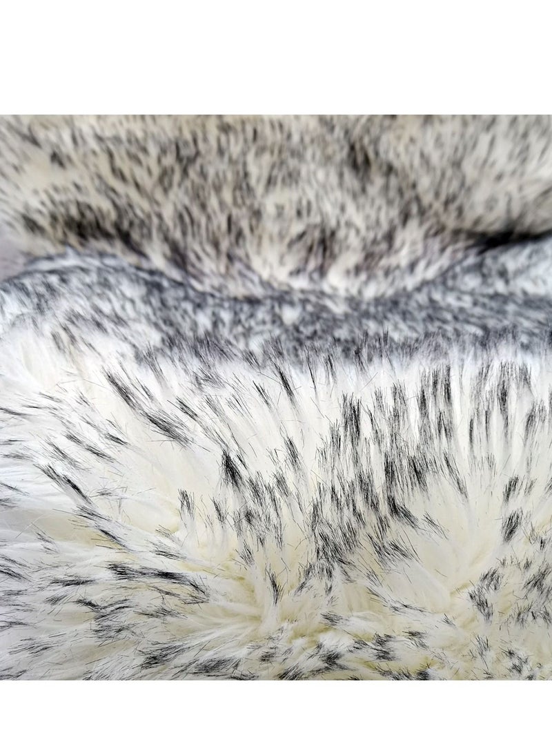 Sheepskin Fur Car Seat Covers, Universal Size Long Wool Car Seat Cushion for Adult Man Women, 1 Piece Seat white and gray Color - Image 4