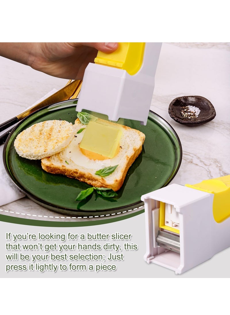 Excefore - Butter Cutter Slicer, Pressing Style Butter Slicer Click with Stainless Steel Blade Butter Dispenser Stick to Store Butter Slicing Tool for Bread Toast Kitchen, without Dirtying Hands - Image 1