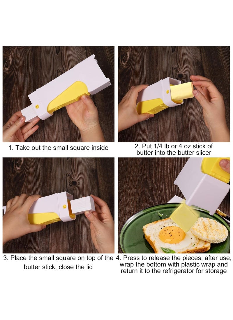 Excefore - Butter Cutter Slicer, Pressing Style Butter Slicer Click with Stainless Steel Blade Butter Dispenser Stick to Store Butter Slicing Tool for Bread Toast Kitchen, without Dirtying Hands - Image 1