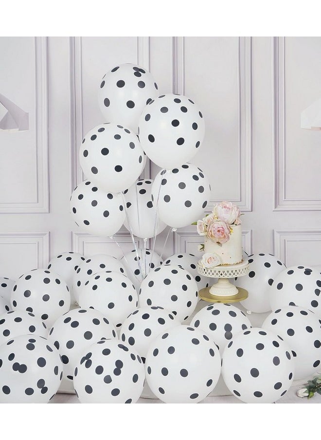 Funcart Funcart White Polka Dots Balloons (Pack of 25) for 1st Birthday Decoration/Half Birthday Decoration/Polka Dot Party Decoration/Happy Birthday Balloons/Balloon Decoration  - Image 1