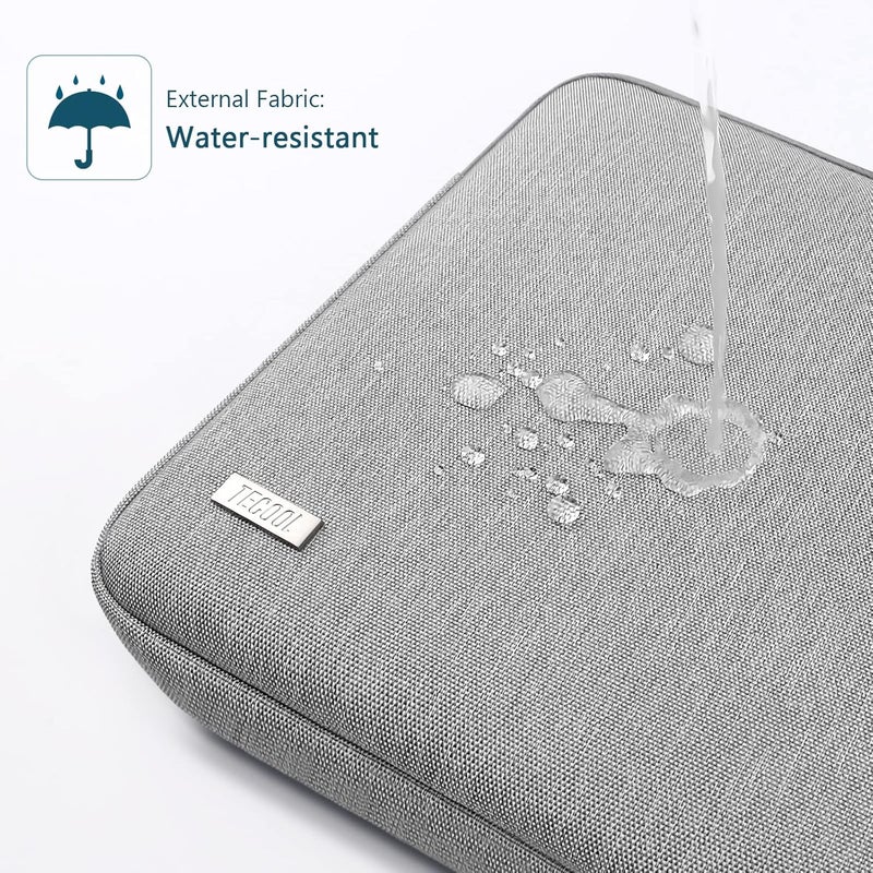 تيكول حقيبة كمبيوتر محمول واقية مقاس 14 بوصة مع جيب أمامي لأجهزة HP 14 بوصة HD/Stream 14/Pavilion 14، Lenovo 14 بوصة IdeaPad 3 ThinkPad T490، Dell Acer ASUS 14 بوصة Notebooks Chromebooks، رمادي - Image 3