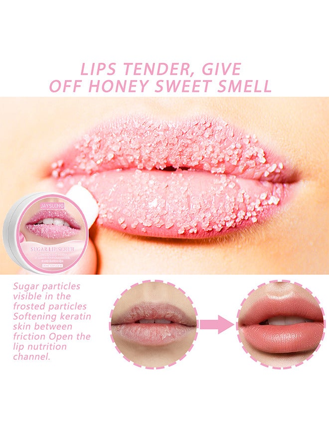 Jaysuing Sugar Lip Scrub, Lip Scrubs Exfoliator And Moisturizer With Lip Brush, Natural Gentle Lip Treatment, Peach Sugar Lip Scrub For Dry, Cracked And Dark Lips - Image 5