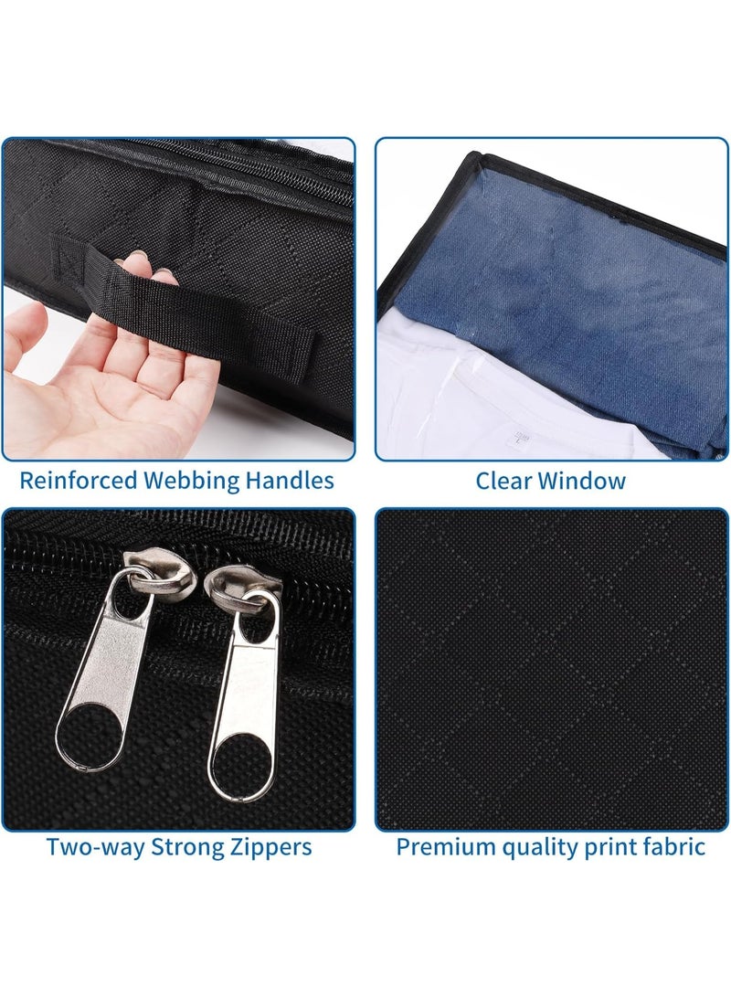 سيوسي Underbed Storage Bags, Storage Containers with Clear Window and Reinforced Handles, Space-Saving Storage for Clothing, Bedding, Comforters, Seasonal Item Organization (Black, 2 Count) - Image 3