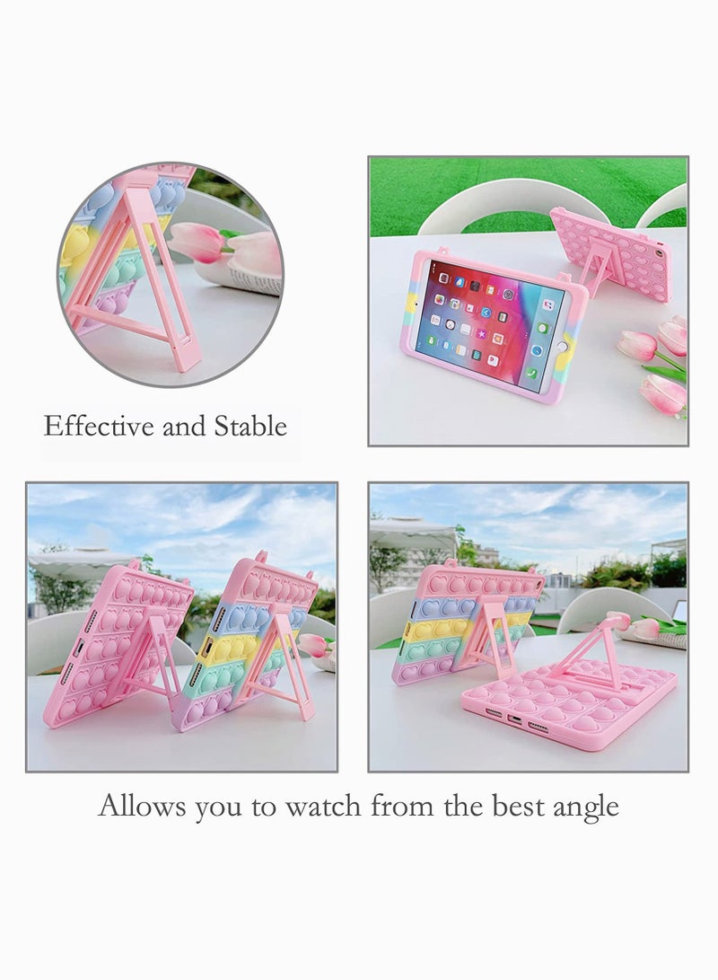 SYOSI Case for iPad 5th/6th Generation 9.7" (2017/2018) /iPad Air 1, Push Bubble Fidget Stress Relief and Anti-Anxiety Protection Cover with Stand + Strap, Rainbow - Image 4