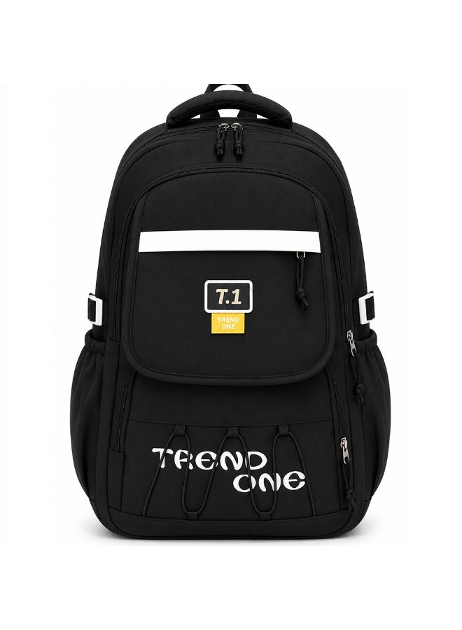 18 Inch School Backpack for Boys & Girls, Large Student Backpack with Multiple Compartments, Front Zipper Pocket, Side Bottle Pockets, Comfortable Carry Handle, 48*32*20 CM