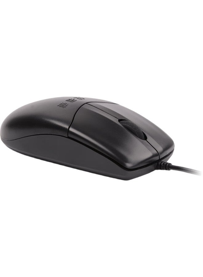 A4TECH Op-520Su Quiet Wired Mouse For Laptop And Desktop Computer, Office And Home Use, Portable Mouse With Usb Interface, Black - Image 1