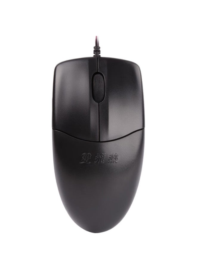 A4TECH Op-520Su Quiet Wired Mouse For Laptop And Desktop Computer, Office And Home Use, Portable Mouse With Usb Interface, Black - Image 3
