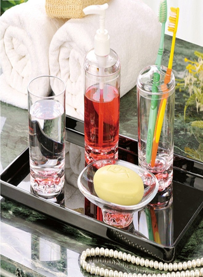 Yakri Acrylic Collection Serving Trays& Platter for Kitchen,Beverage,Drink,Food or Bathroom,YAT-08410,Black (L30xW20x2cm) - Image 4