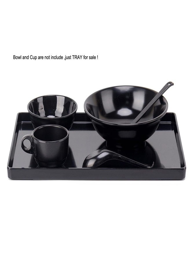 Yakri Acrylic Collection Serving Trays& Platter for Kitchen,Beverage,Drink,Food or Bathroom,YAT-08410,Black (L30xW20x2cm) - Image 2