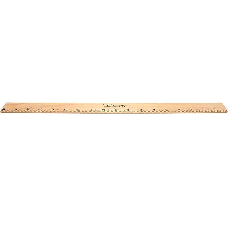 Westcott Westcott 05018 Beveled Wooden Ruler with Single Metal Edge 18 Inch - Image 4
