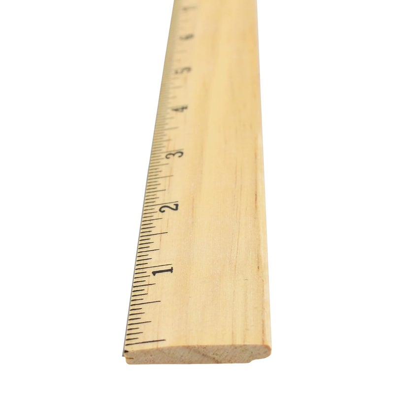 Westcott Westcott 05018 Beveled Wooden Ruler with Single Metal Edge 18 Inch - Image 2