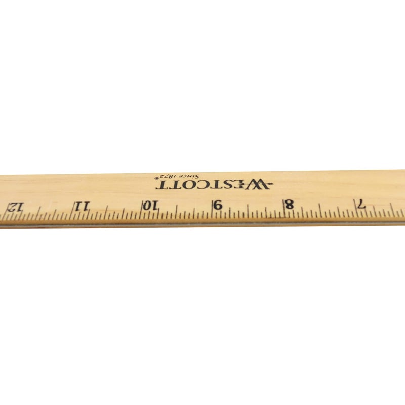 Westcott Westcott 05018 Beveled Wooden Ruler with Single Metal Edge 18 Inch - Image 3
