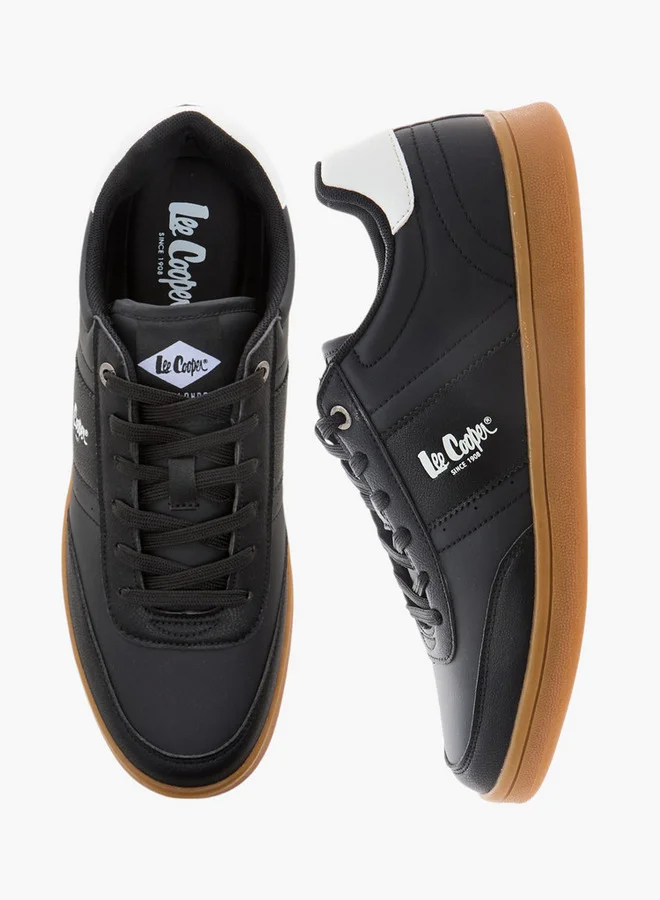 لي كوبر Men's Logo Detail Lace-Up Sneakers