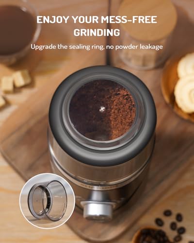 SHARDOR Adjustable Coffee Bean Grinder Electric, Herb/Spice, Espresso Grinder with 1 Removable Stainless Steel Bowl, Matte Black - Image 5