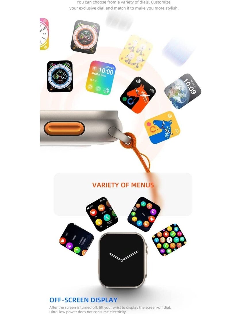 S8 Ultra Max Smartwatch Series 8 S8 Smart Watch Ultra AI Voice Smart Watch 2.0inch Bluetooth Call Wriless Charging Watch 8 Ultra (black)