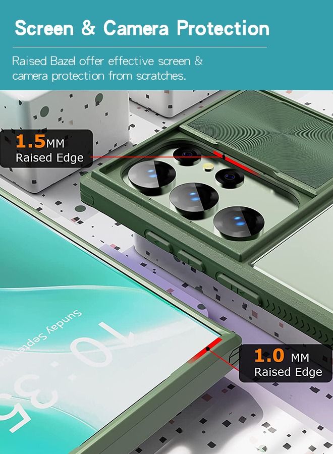 GROIC Case for Samsung Galaxy S23 Ultra 6.8" Case with Tempered Screen Protector Glass, Protective Hard Back & Soft Bumper Shockproof Upgraded Slide Camera Cover Slim Clear Case - Image 2