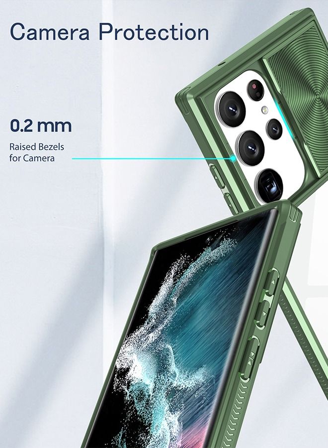 GROIC Case for Samsung Galaxy S23 Ultra 6.8" Case with Tempered Screen Protector Glass, Protective Hard Back & Soft Bumper Shockproof Upgraded Slide Camera Cover Slim Clear Case - Image 5