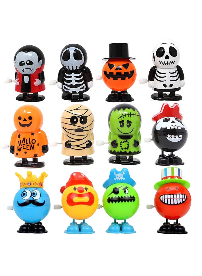 Loquat Wind-Up Toy Gift Set Jumping Walking Pirate Head Witch Skeleton Children's Day Gifts Plastic Funny Prank Toys For Kids-Color:12P  Coil Suit - Image 1