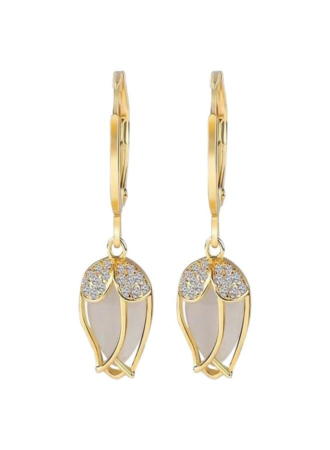 AMAAL Gold Plated AD CZ Stone Earrings for Women & Girls | Elegant American Diamond Stud Earrings | Stylish Aesthetic Fashion Jewelry | Trendy Ear Rings for Woman | Gift Jewellery for women -210 - Image 1