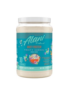 Alani Nu Alani Nu Whey Protein Powder Fruity Cereal | 23g Protein with Low Sugar & Digestive Enzymes | Meal Replacement Powder | Low Fat Low Carb Whey Isolate Protein Blend | 30 Servings 