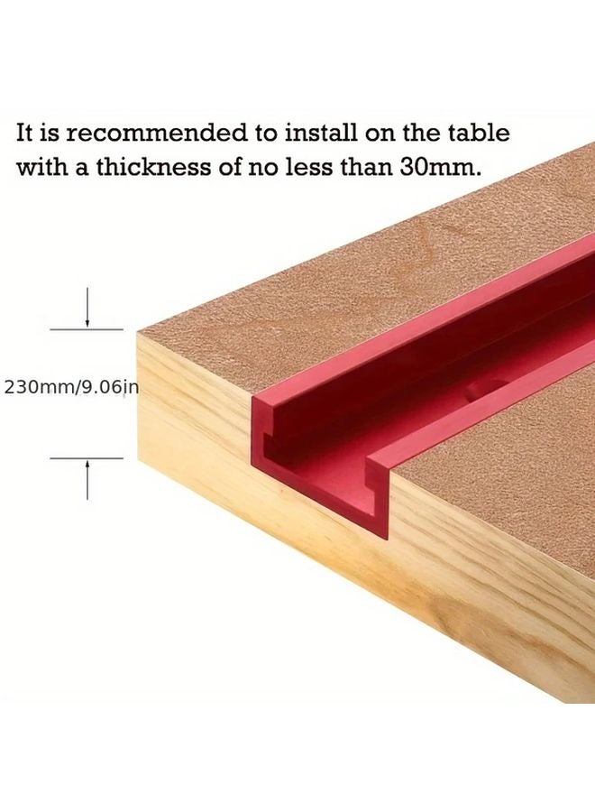 Blue 400mm T Slot Bevel Track Clamp Connector Aluminum Alloy Woodworking Groove Rail Tool - Image 5