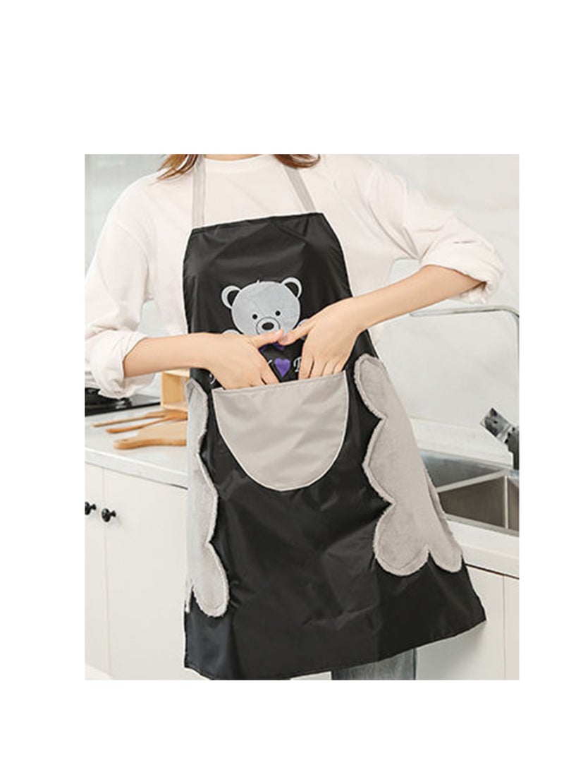 Excefore Men and Women's Adjustable Cute Apron with Pocket & Extra-Long Ties (Black and Gray)-2 Pieces - Image 2