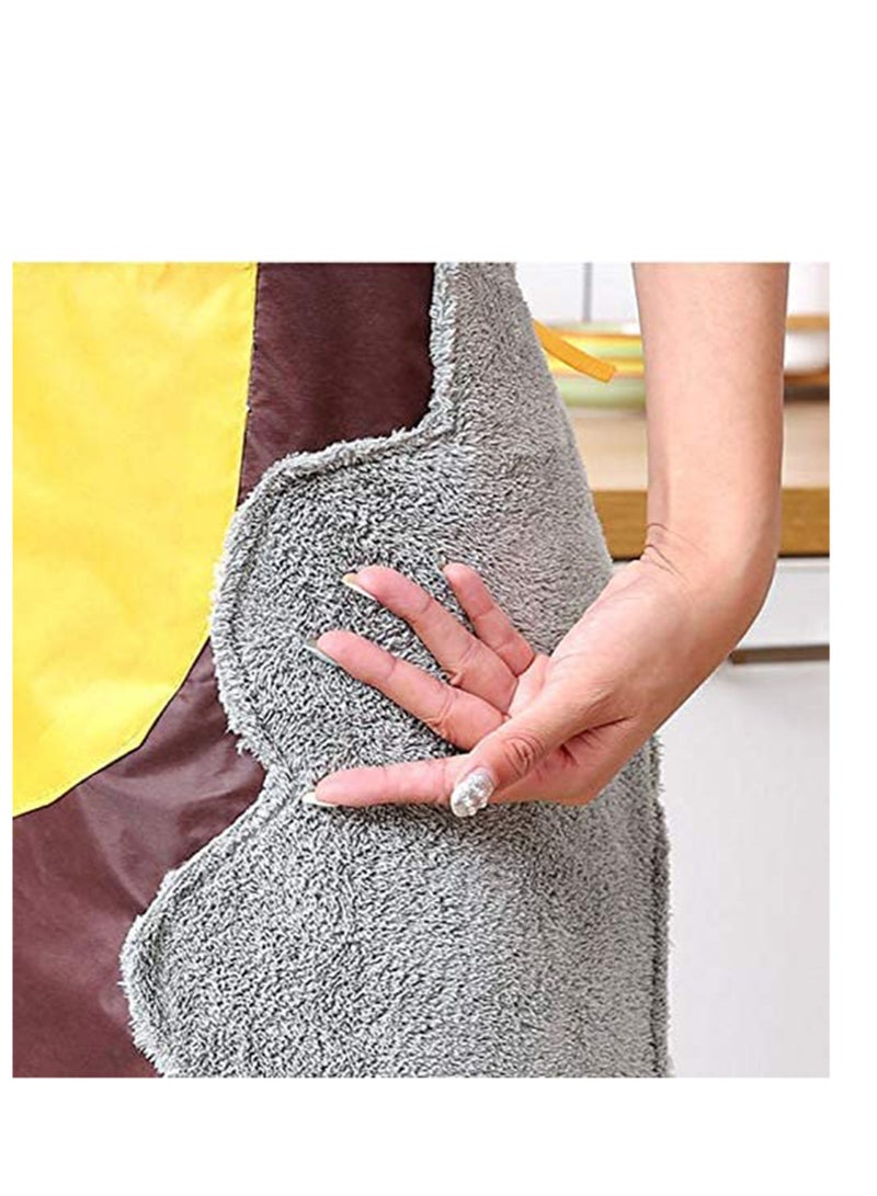 Excefore Men and Women's Adjustable Cute Apron with Pocket & Extra-Long Ties (Black and Gray)-2 Pieces - Image 3