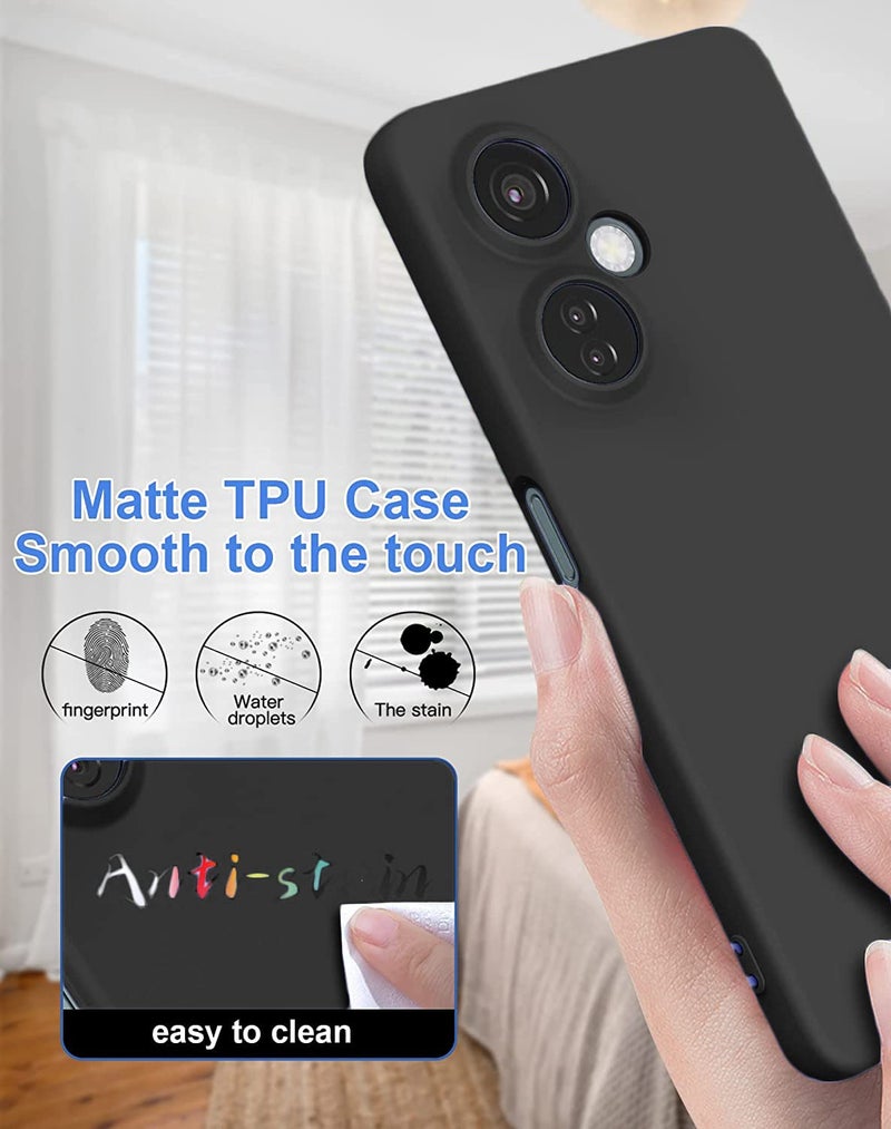 DIZORO Microfiber Candy Case Compatible for Oneplus Nord CE3 Lite 5G Smooth Touch Cushion Liquid Soft Silicone Gel Rubber Phone Cases Non-Slip Full Body Protective Shockproof Back Cover - Black - Image 5