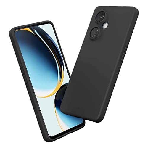 DIZORO Microfiber Candy Case Compatible for Oneplus Nord CE3 Lite 5G Smooth Touch Cushion Liquid Soft Silicone Gel Rubber Phone Cases Non-Slip Full Body Protective Shockproof Back Cover - Black - Image 1