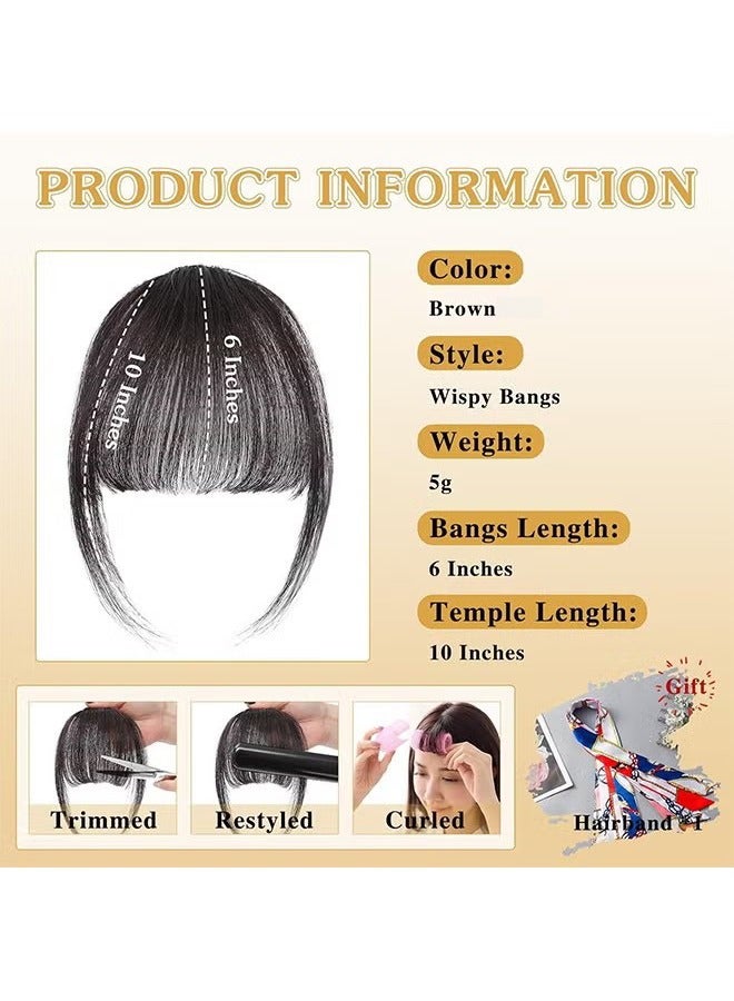 اتش واي مقطع في الانفجارات ، وصلات شعر الإنسان ، الانفجارات الفرنسية أنيقة مع معابد على هامش حقيقي للنساء ، لون طبيعي قابل للغسل ، قابل للصبغ (بني غامق) - Image 2