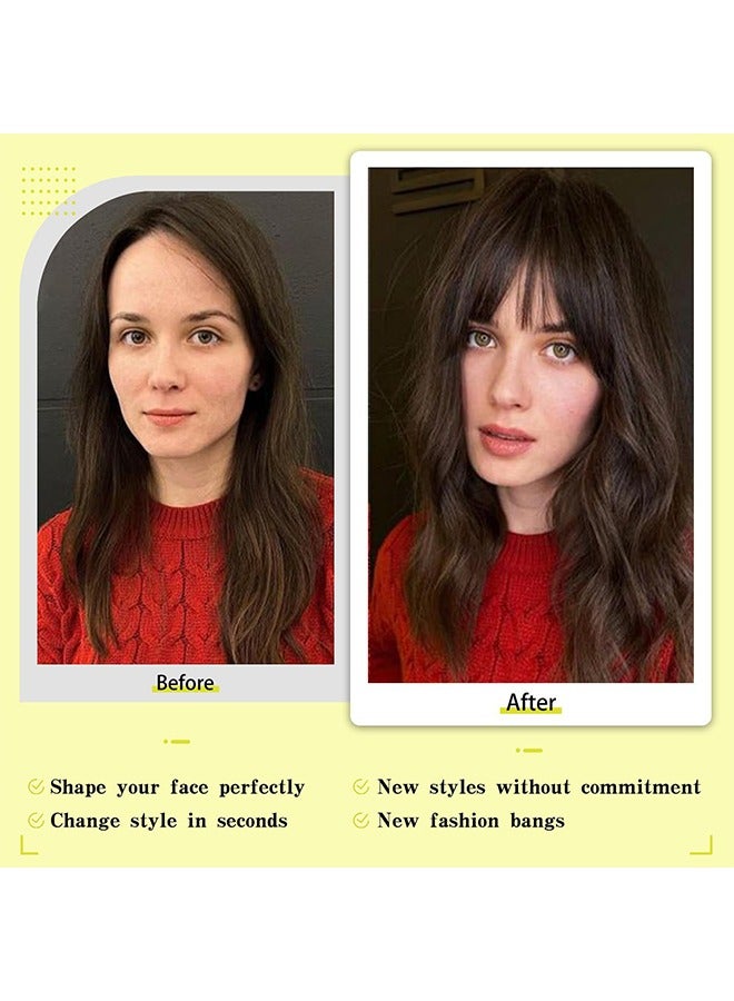 اتش واي مقطع في الانفجارات ، وصلات شعر الإنسان ، الانفجارات الفرنسية أنيقة مع معابد على هامش حقيقي للنساء ، لون طبيعي قابل للغسل ، قابل للصبغ (بني غامق) - Image 5