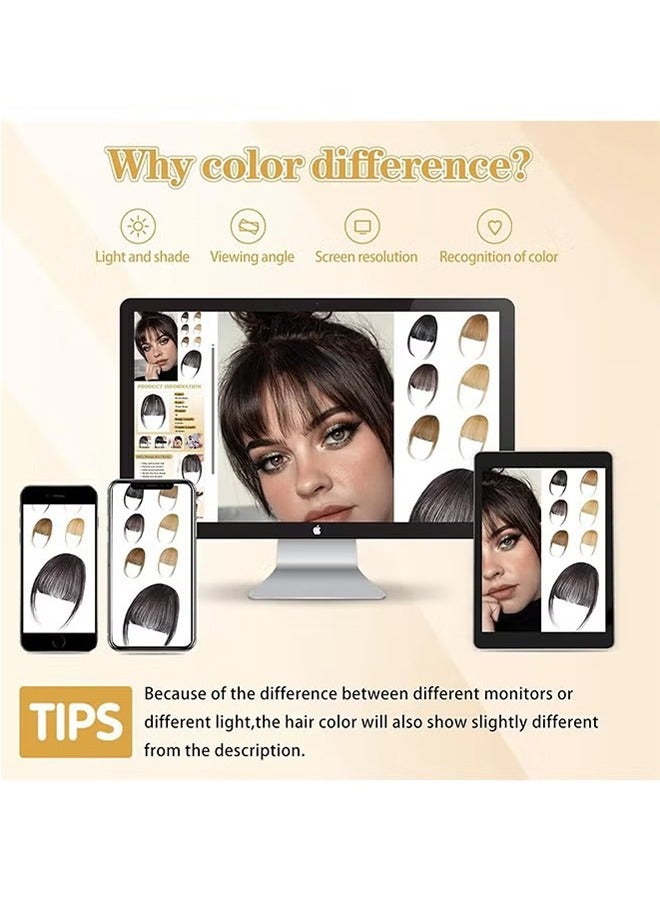 اتش واي مقطع في الانفجارات ، وصلات شعر الإنسان ، الانفجارات الفرنسية أنيقة مع معابد على هامش حقيقي للنساء ، لون طبيعي قابل للغسل ، قابل للصبغ (بني غامق) - Image 4