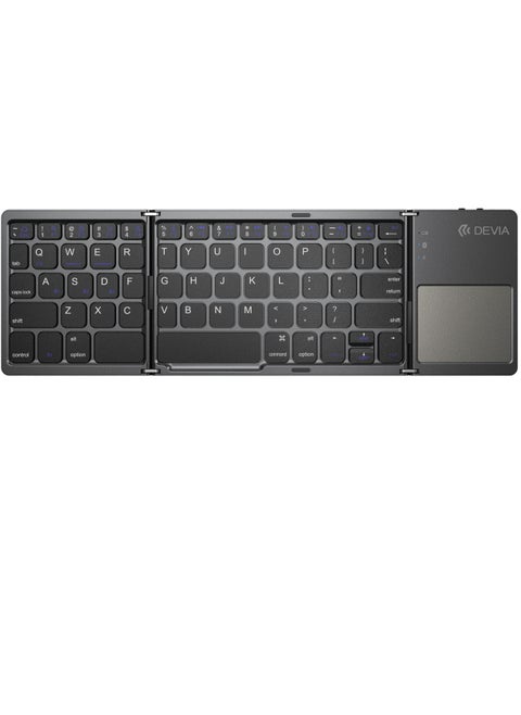 Brand Devia Foldable Wireless Keyboard with Touchpad Built-in touchpad allows you to control your device easily Provides long battery life