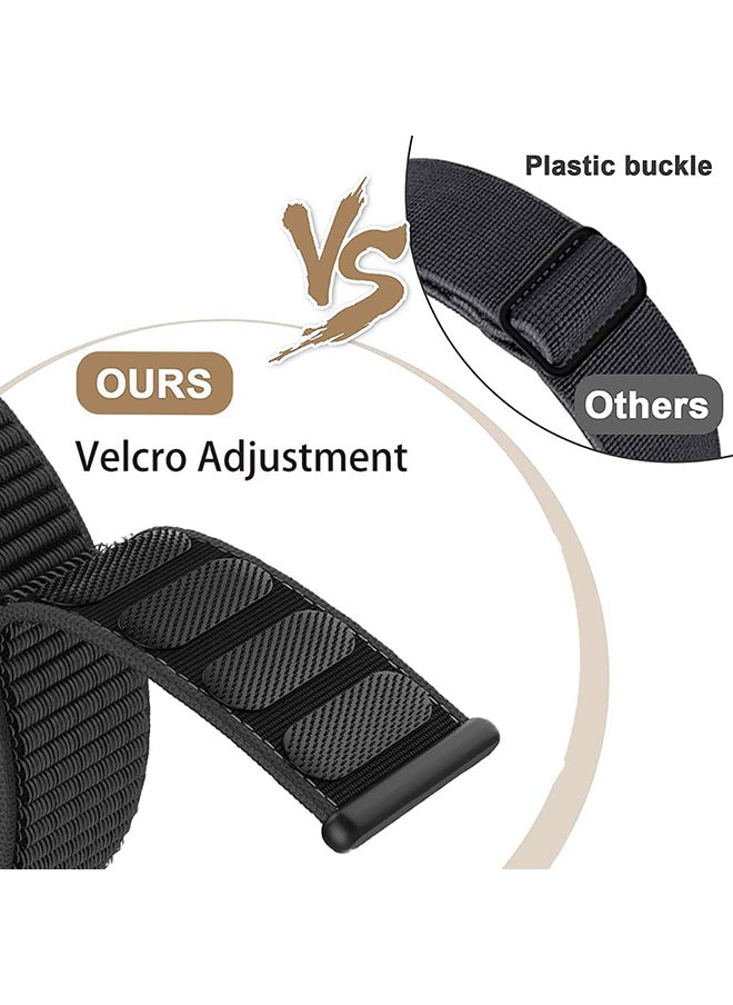 O Ozone - [Pack of 3] Nylon Loop Straps For Xiaomi Mi Band 8 , Soft Adjustable Sport Solo Loop Watch Strap Replacement Wristband(Black /Silver/ Pink Sand) - Image 1