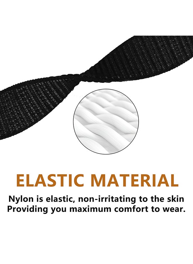 O Ozone - [Pack of 3] Nylon Loop Straps For Xiaomi Mi Band 8 , Soft Adjustable Sport Solo Loop Watch Strap Replacement Wristband(Black /Silver/ Pink Sand) - Image 1