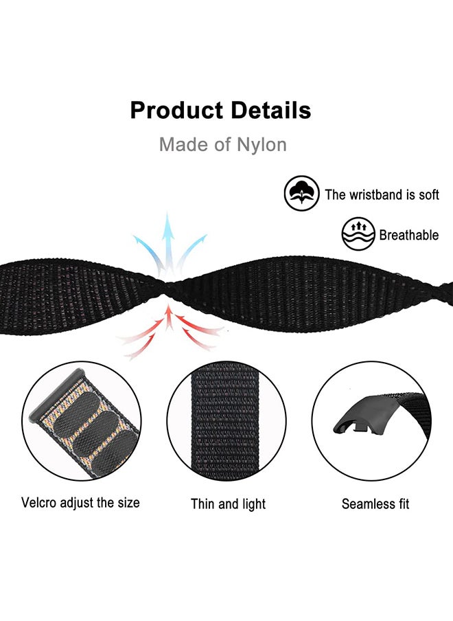 O Ozone - [Pack of 3] Nylon Loop Straps For Xiaomi Mi Band 8 , Soft Adjustable Sport Solo Loop Watch Strap Replacement Wristband(Black /Silver/ Pink Sand) - Image 1