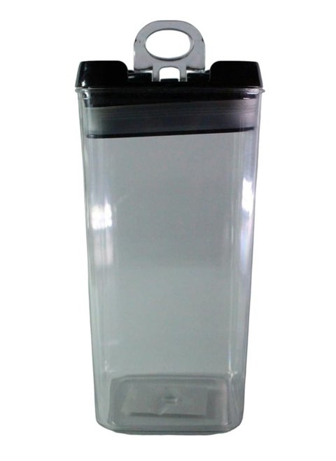 Acrylic Airtight Food Storage Container With Flip Lid - 1300ml | Leak Proof, BPA Free Plastic Container For Kitchen | Easy To Open & Seal Handle | Stackable Multipurpose Canister Jar