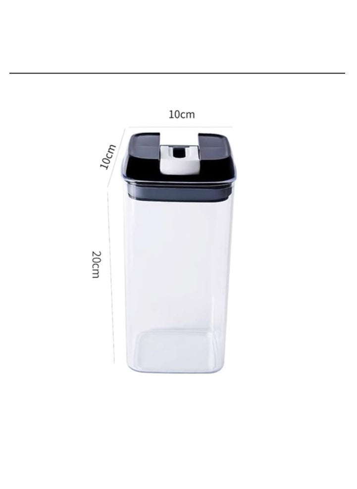 Spaceshoop - Acrylic Airtight Food Storage Container With Flip Lid - 1300ml | Leak Proof, BPA Free Plastic Container For Kitchen | Easy To Open & Seal Handle | Stackable Multipurpose Canister Jar - Image 1